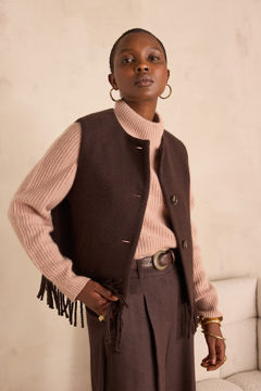 Picture of PAIGE FRINGED WOOL WAISTCOAT